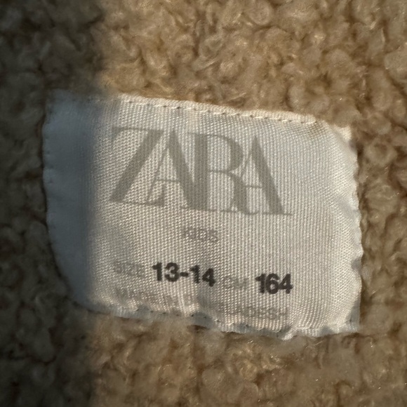 Zara Kids Faded Denim Parka With Faux Shearling – Black – Size 13/14 Unisex - Picture 9 of 9